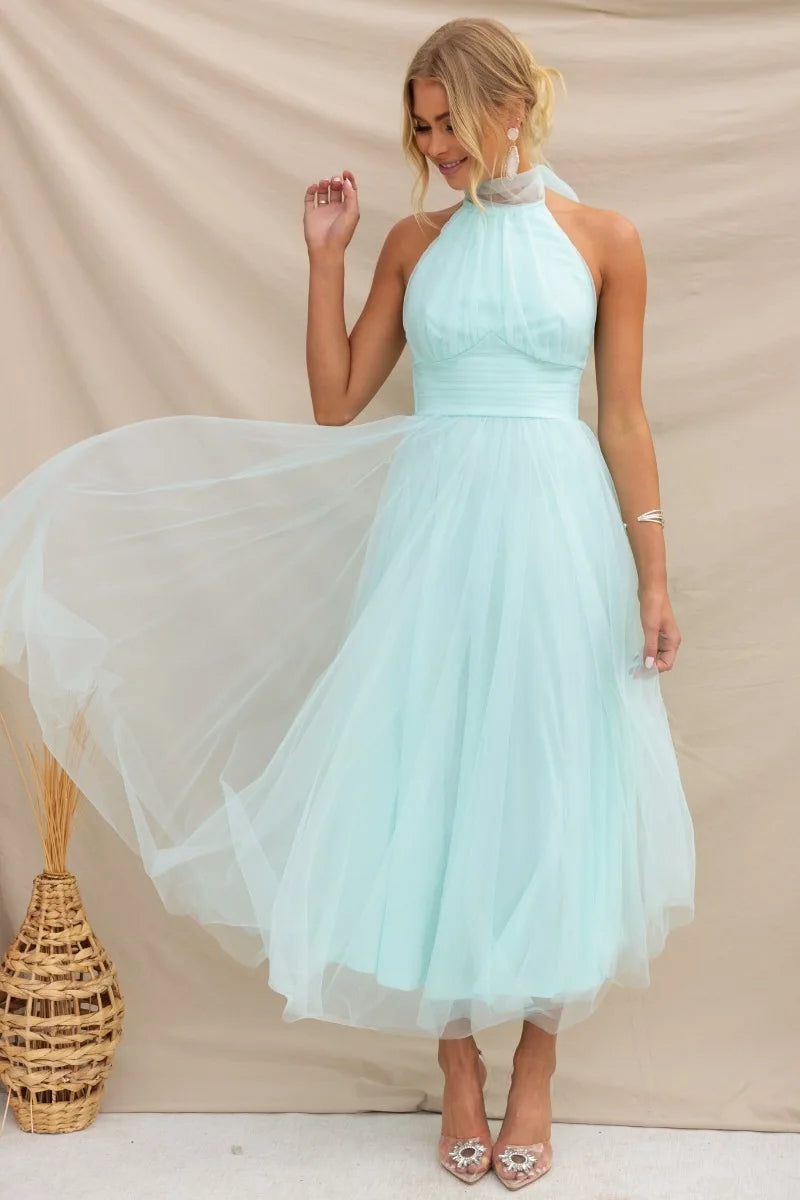 Valenzora | Midikleid aus Tüll mit Neckholder