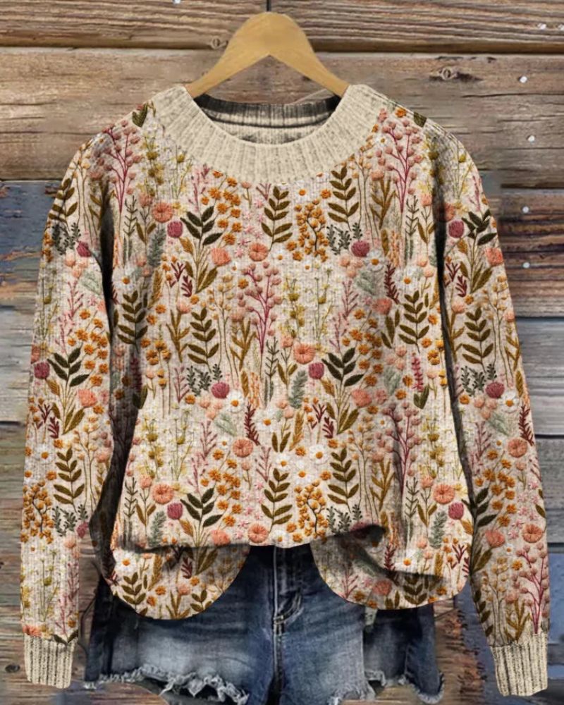 Valenzora | Bequemer floraler Pullover