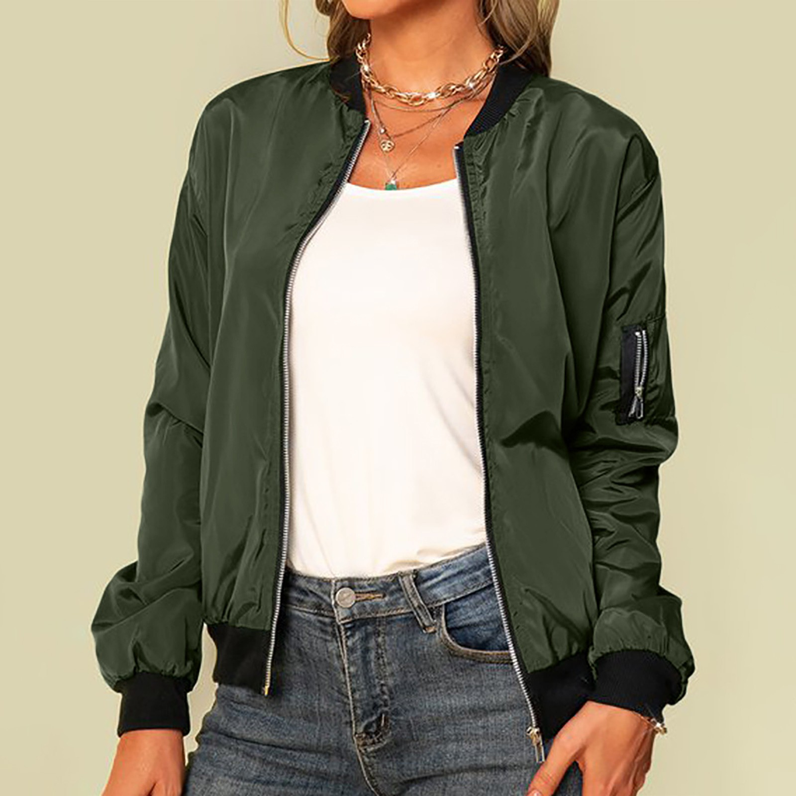 Valenzora | Lightweight women's bomber jacket, bomber jacket with zipper