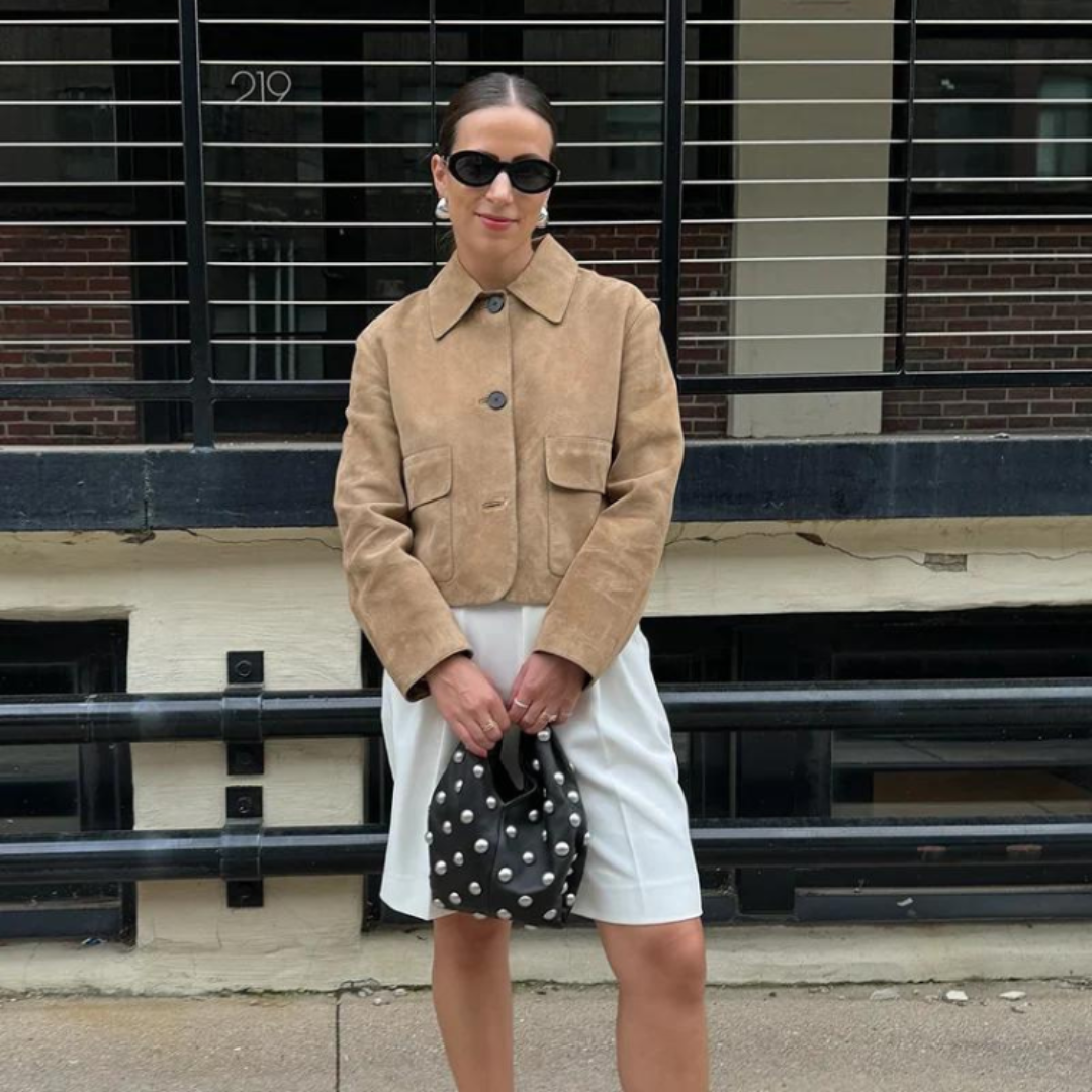 Valenzora | Beige leather jacket