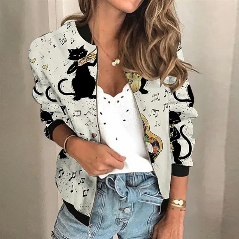 Valenzora | Printed zip-up jacket for women