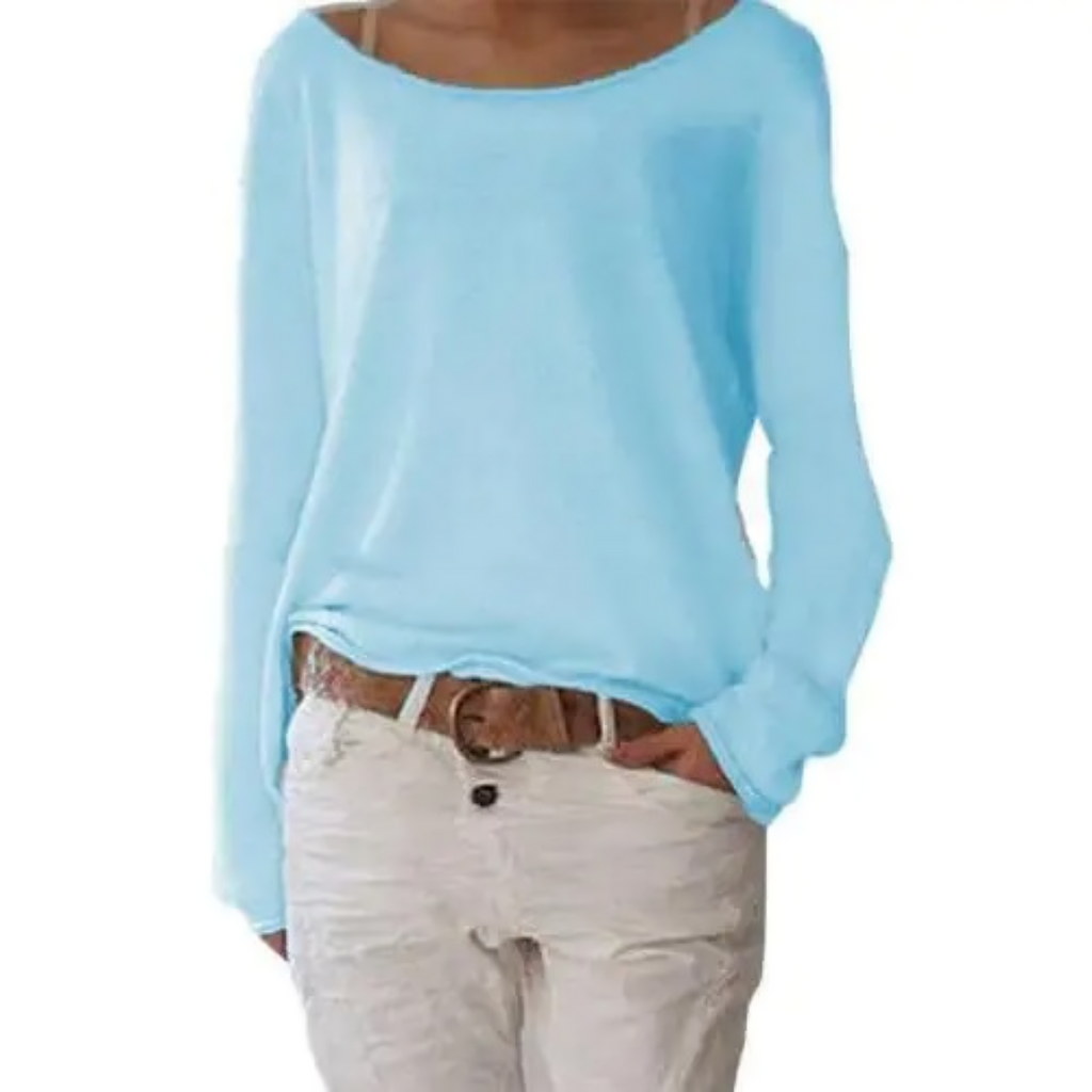 Valenzora | yellow sweatshirt with a round neck, simple and slim fit