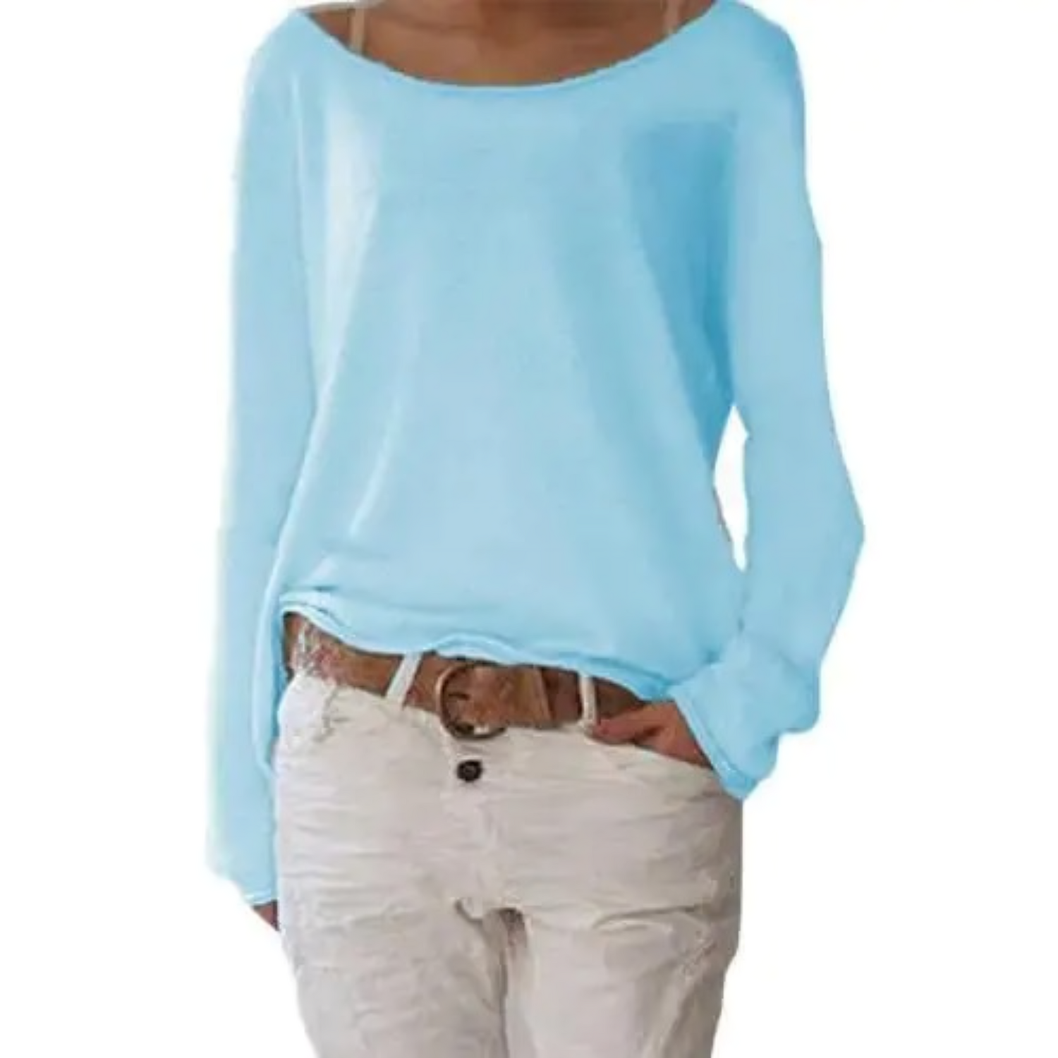 Valenzora | yellow sweatshirt with a round neck, simple and slim fit