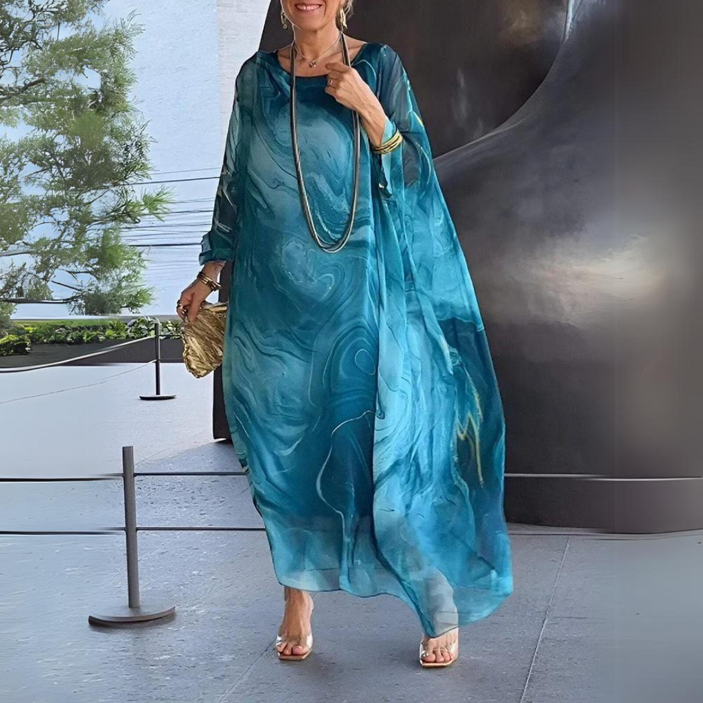 Valenzora | Slimming silk chiffon elegant dress