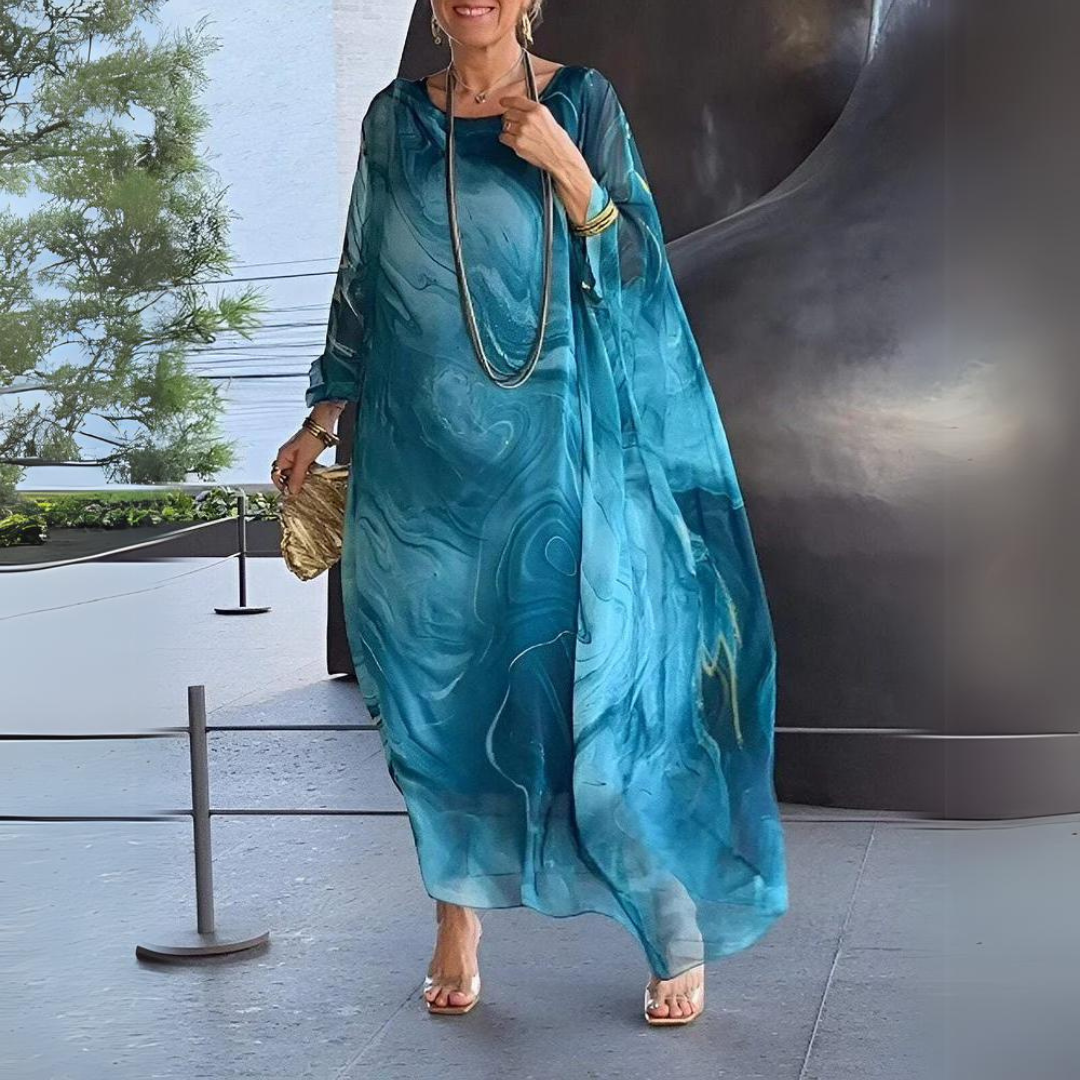 Valenzora | Slimming silk chiffon elegant dress