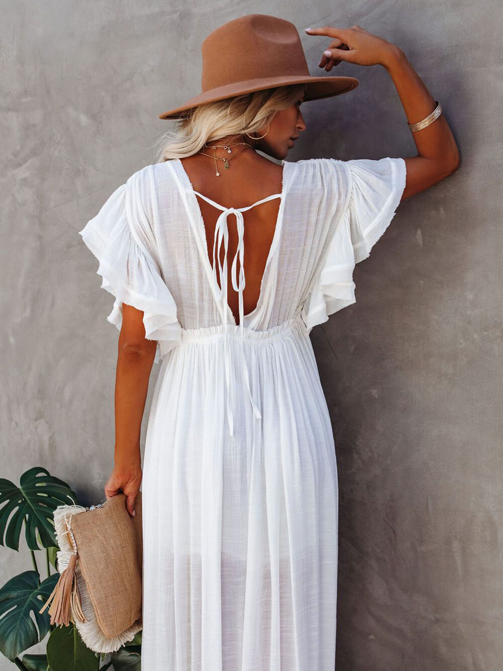 Valenzora | Style Maxi Dress with Flutter Sleeves for Women