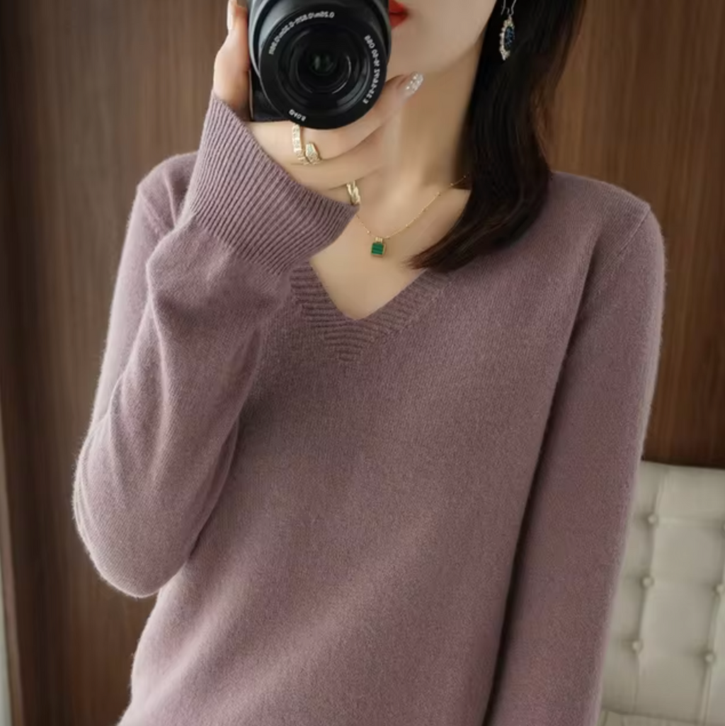 Valenzora | Strickpullover mit V-Ausschnitt
