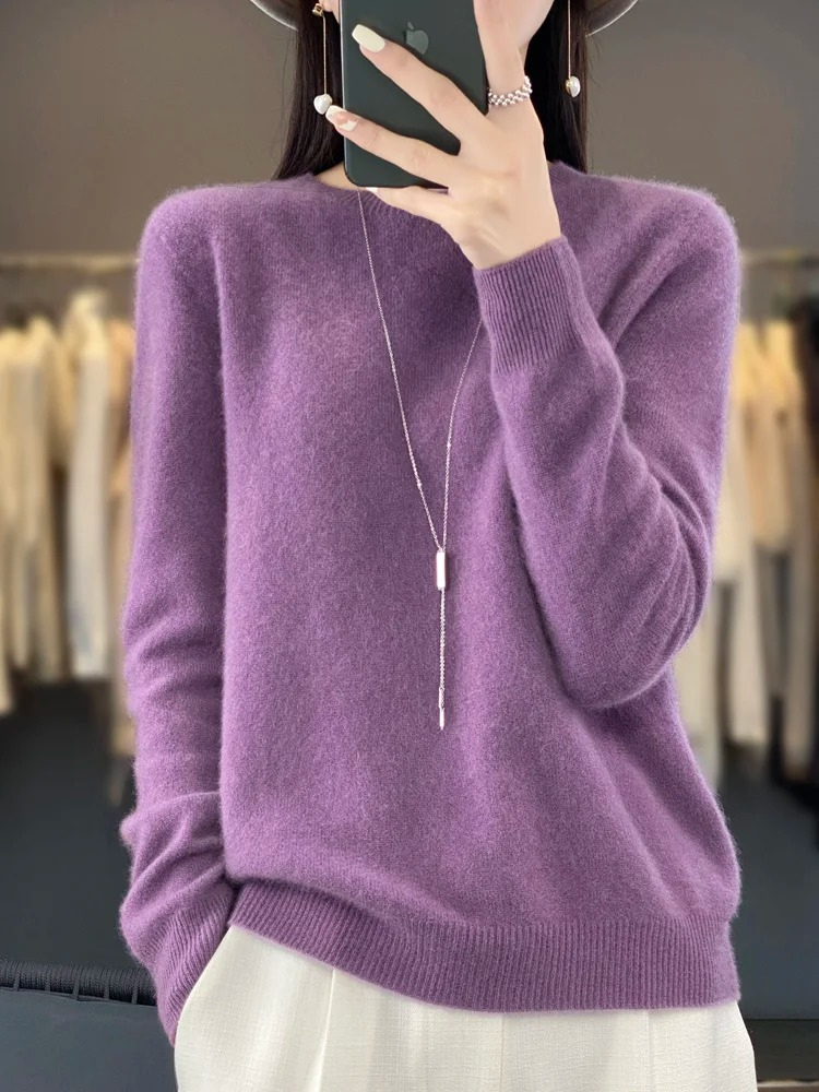 Valenzora | Damen Kaschmirpullover, Rundhals, Weicher und Eleganter Strickpullover