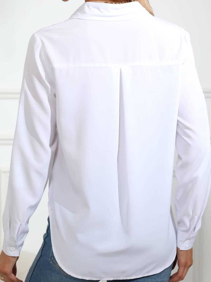 Valenzora | Solid, simple shirt with button placket at the front