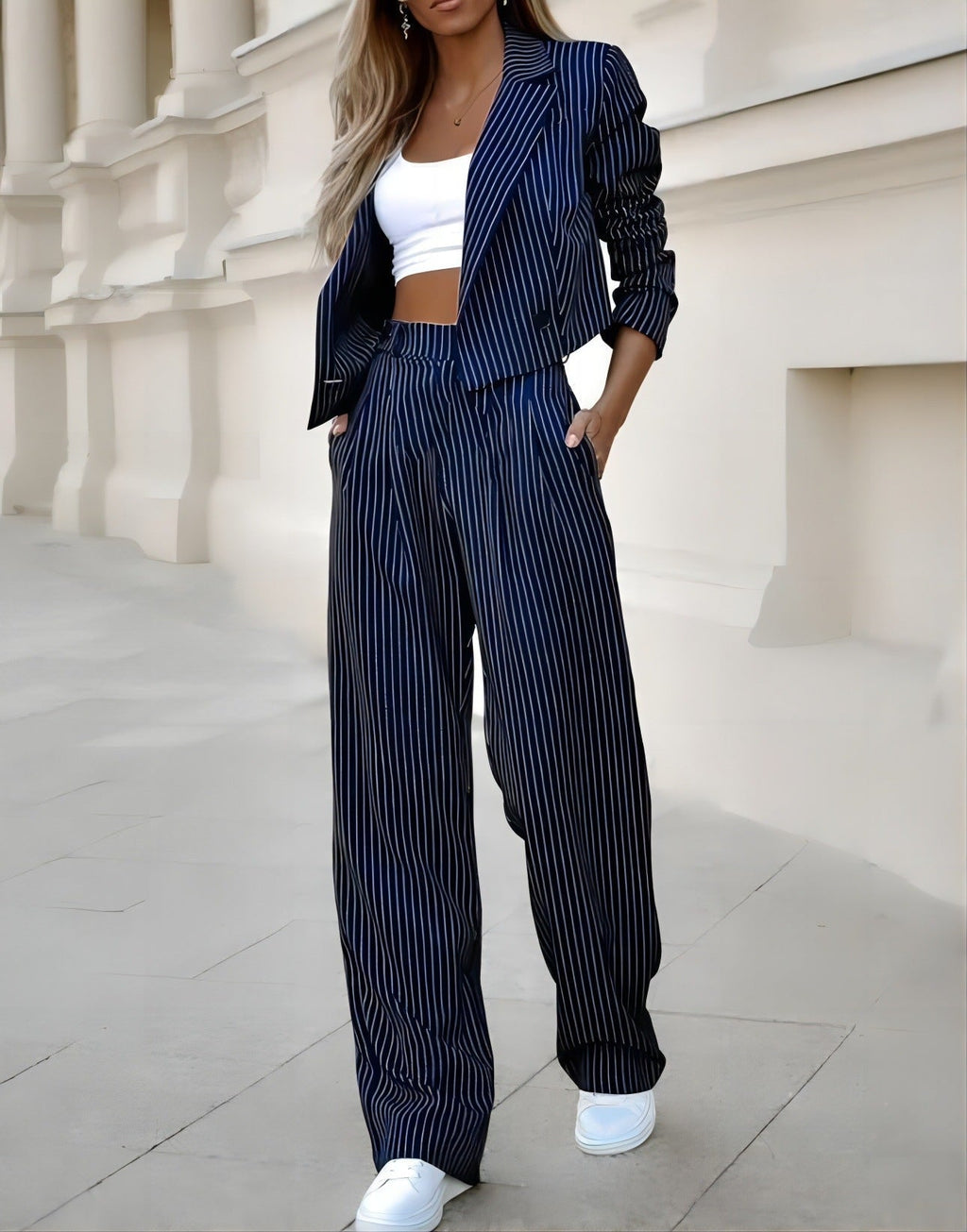 Valenzora | delig Blazer-Set Damenanzug – Kurzer Blazer mit Hose