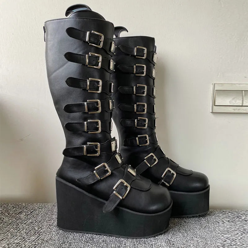 Valenzora | Zip Up Chunky High Heel Boots