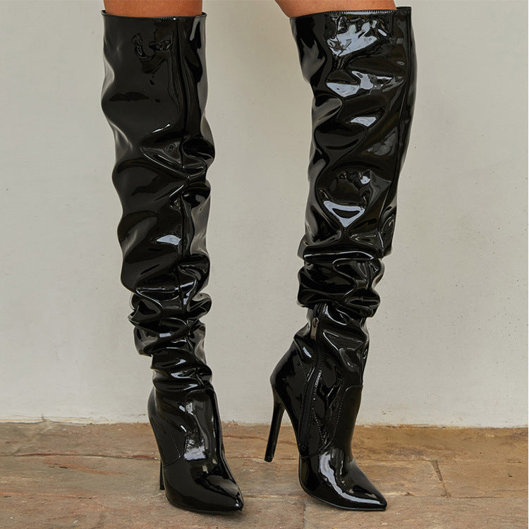 Valenzora | Knee-high long boots for women with super high heels for parties