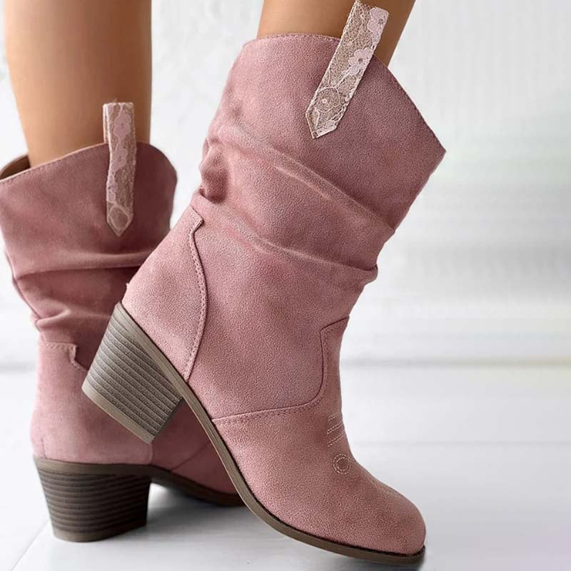 Valenzora | Vintage Boots with Chunky Heel