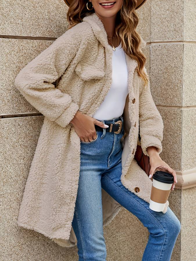 Teddy jacket with buttons