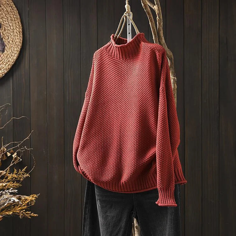Knit sweater with collar