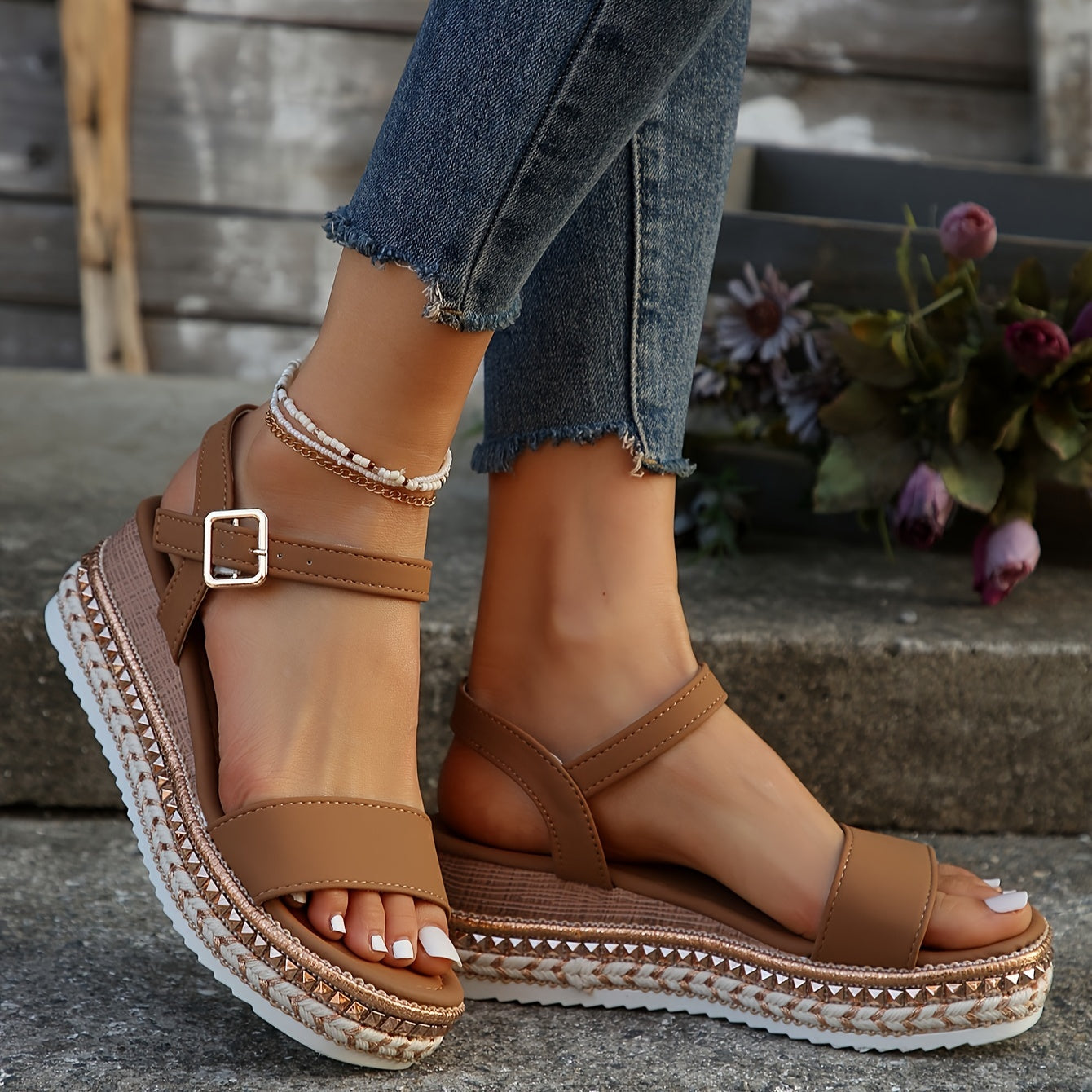 Valenzora | Elegant Women's Buckle Comfort Platform Sandals