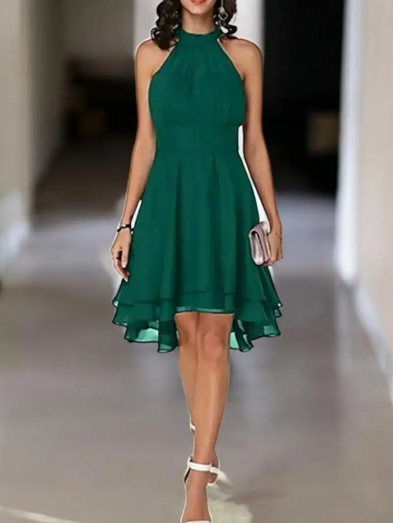 Valenzora | Elegant sleeveless chiffon dress