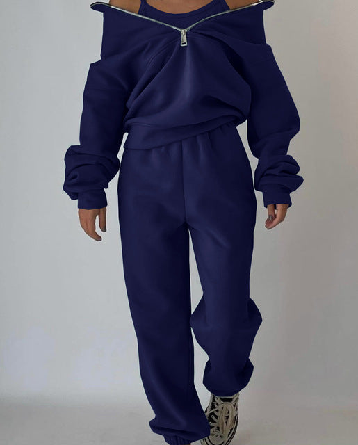 Valenzora sweatshirt and trousers for women's clothing with zipper