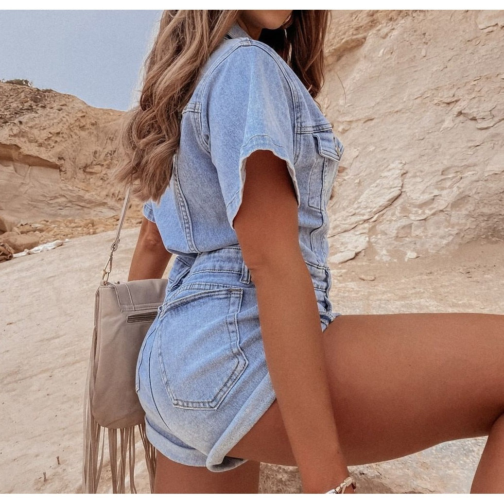 Valenzora Retro Denim Jumpsuit