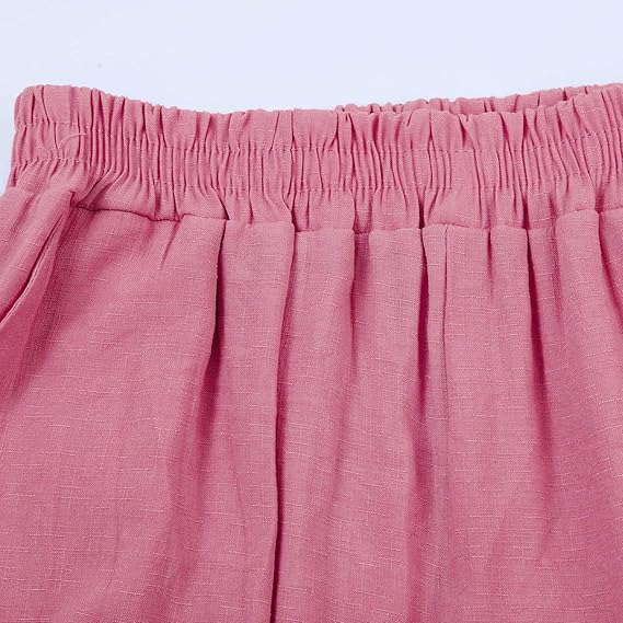 SummerSilhouette Duo™ – Women's Linen Two-Piece Set with Blouse & Trousers, Airy, Elegant & Comfortable for Summer