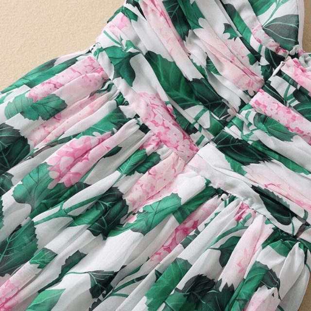 Valenzora | Strapless maxi dress with floral pattern and gathered bodice