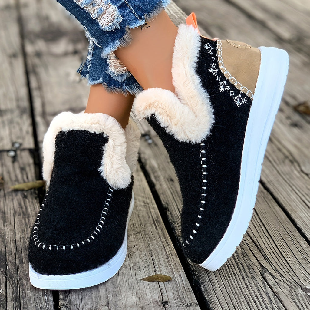 Valenzora | Cozy winter slippers for women: fleece lining, PU sole and soft fabric construction
