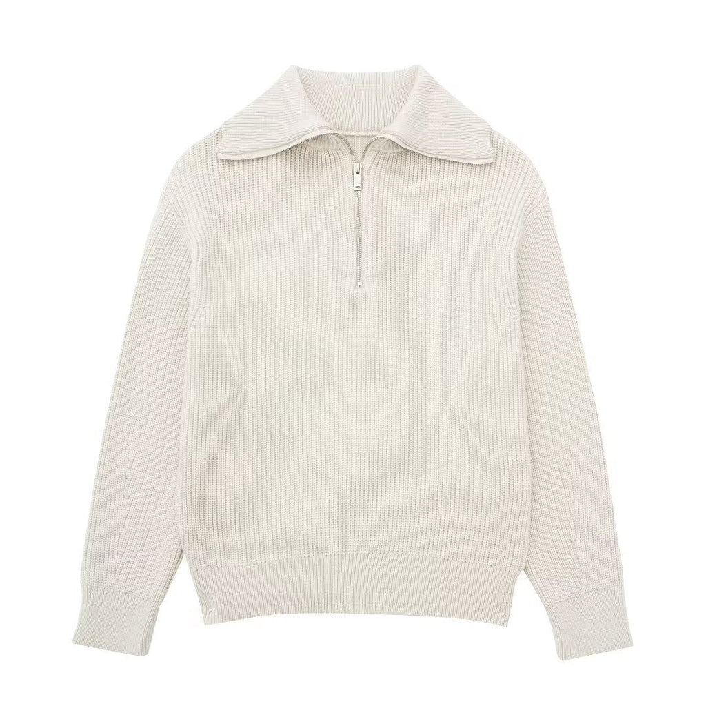 Valenzora | All Match Wollpullover mit offenem Kragen