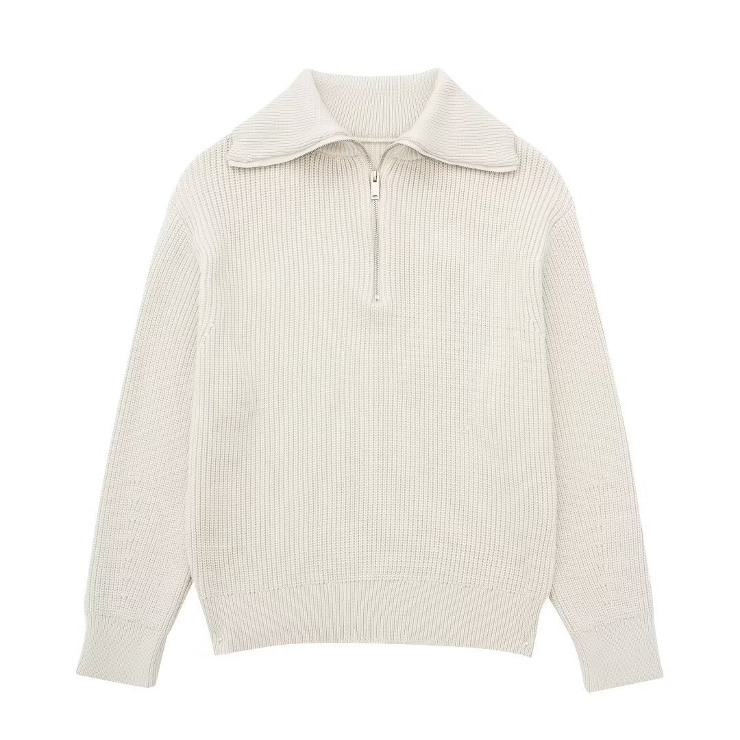Valenzora | All Match Wollpullover mit offenem Kragen