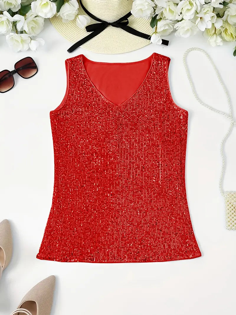 Valenzora | Elegant sleeveless top with sequins