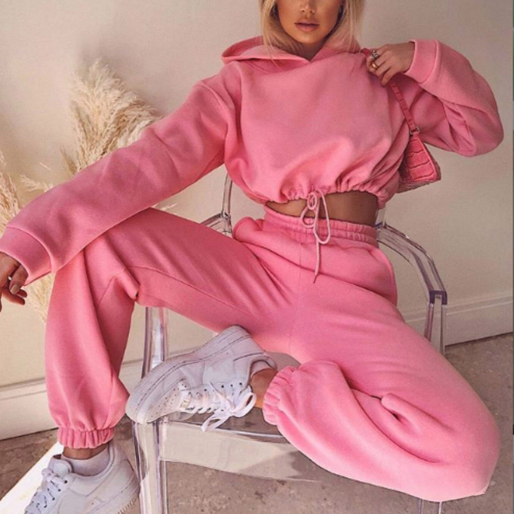 Valenzora Elegance - Women's 2-piece tracksuit with long-sleeved hoodie