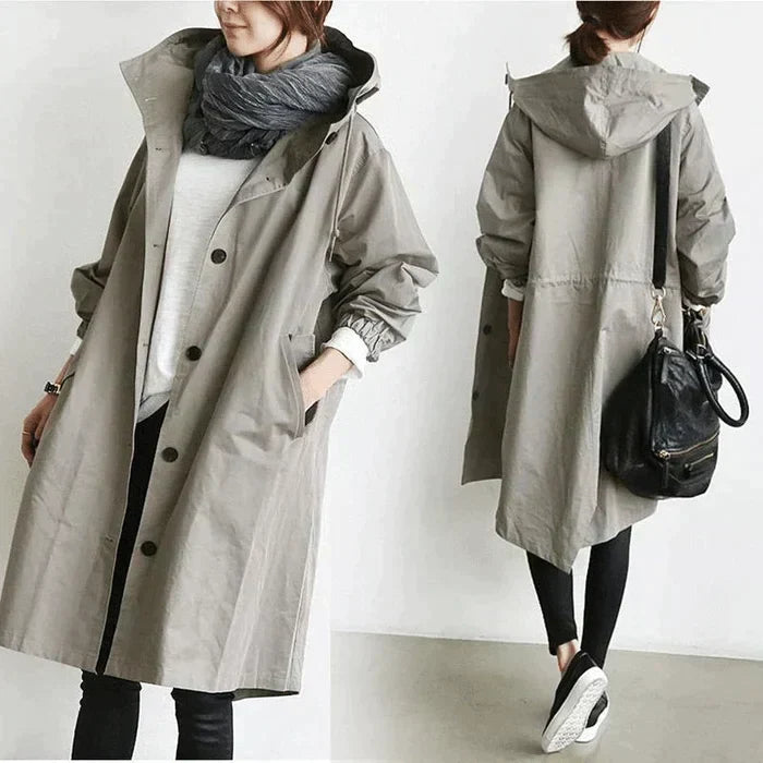Oversized Kapuzen-Windbreaker-Regenjacke