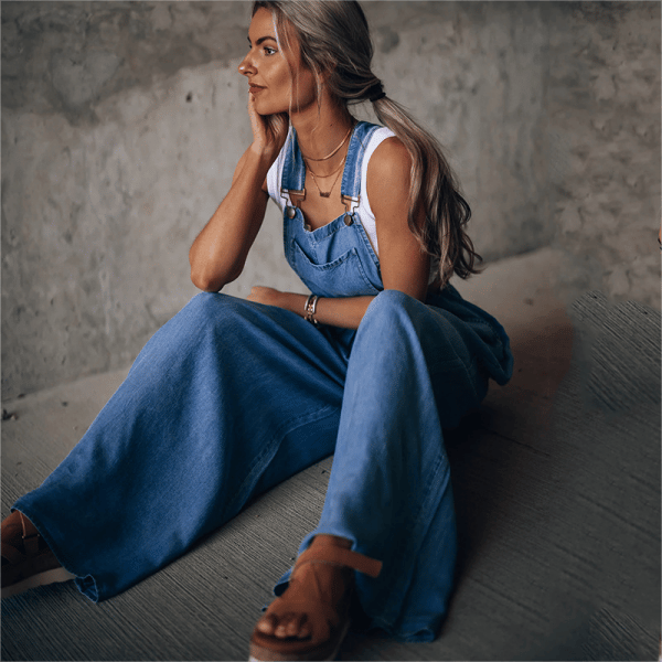 Valenzora | Women's wide-leg denim overalls