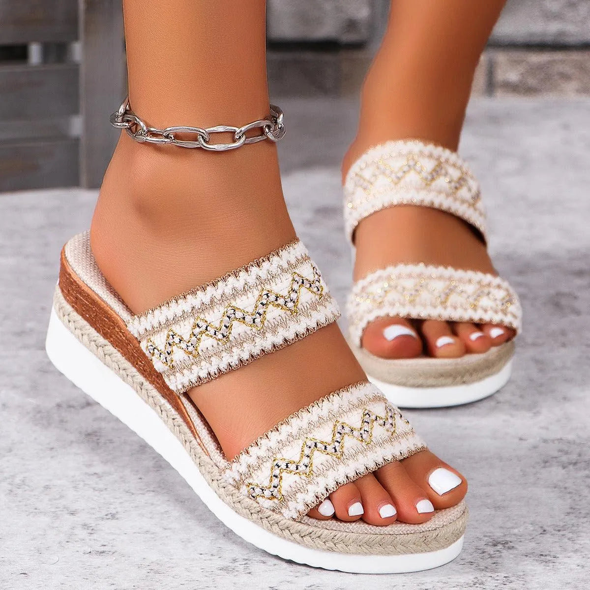 Valenzora | Summer sandals with linen sole