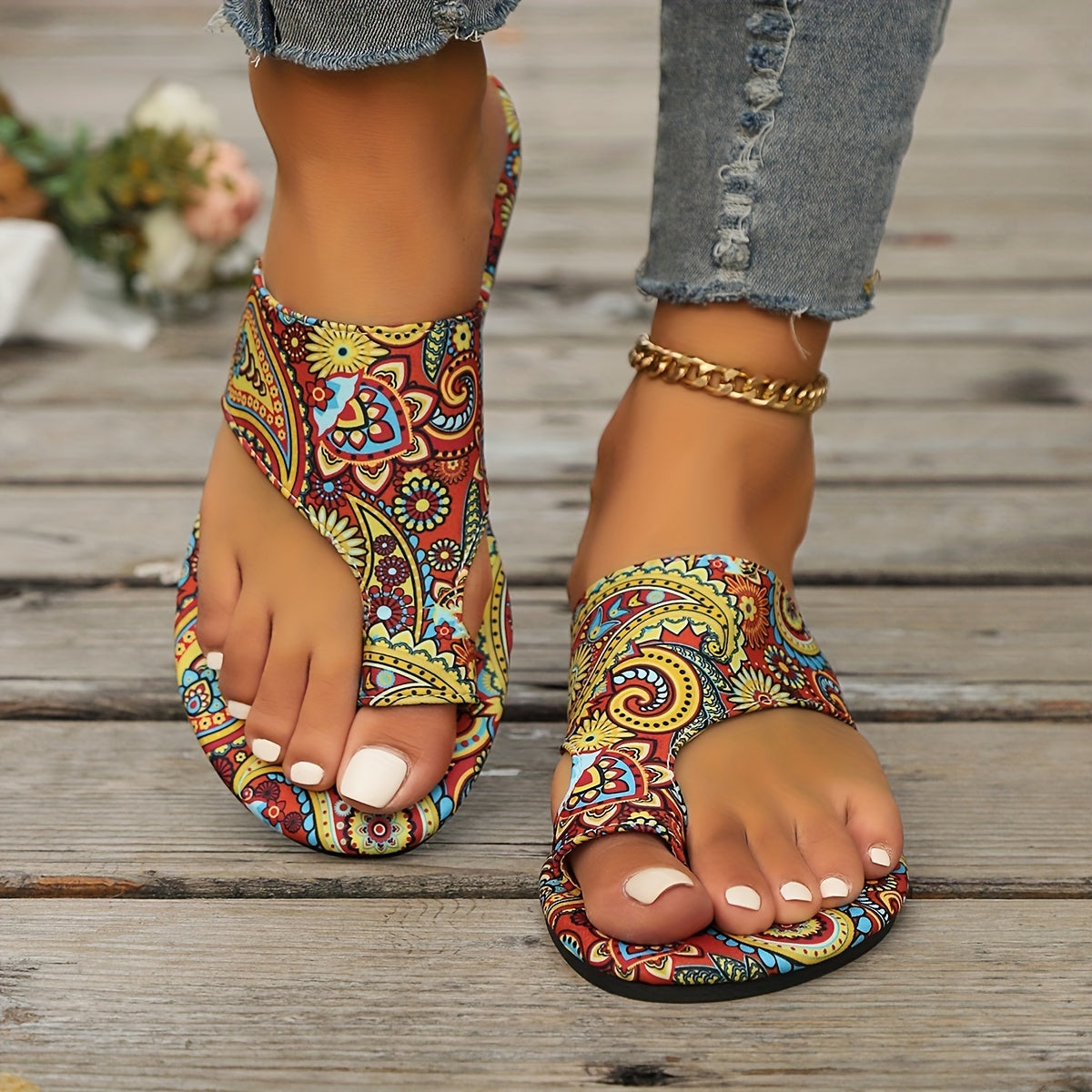 Valenzora | Geblümte Flip-Flops für Damen