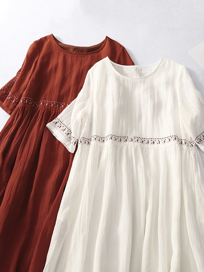 Valenzora | Besticktes Leinenkleid für Damen