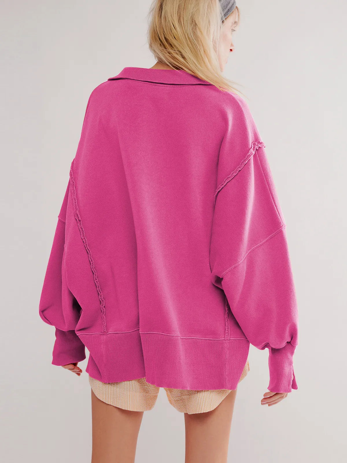 Valenzora - Casual sweatshirt with buttons and lamp sleeves