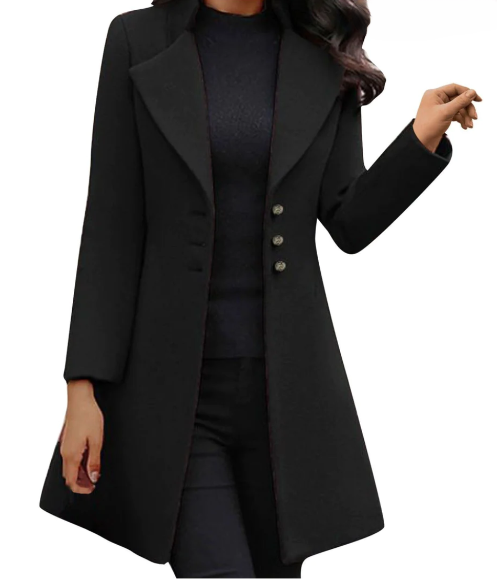 Italian wool coat with long sleeves