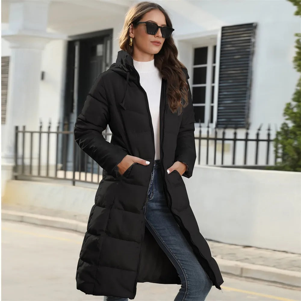 Valenzora | Long Jacket with Hood and Quilted Lining