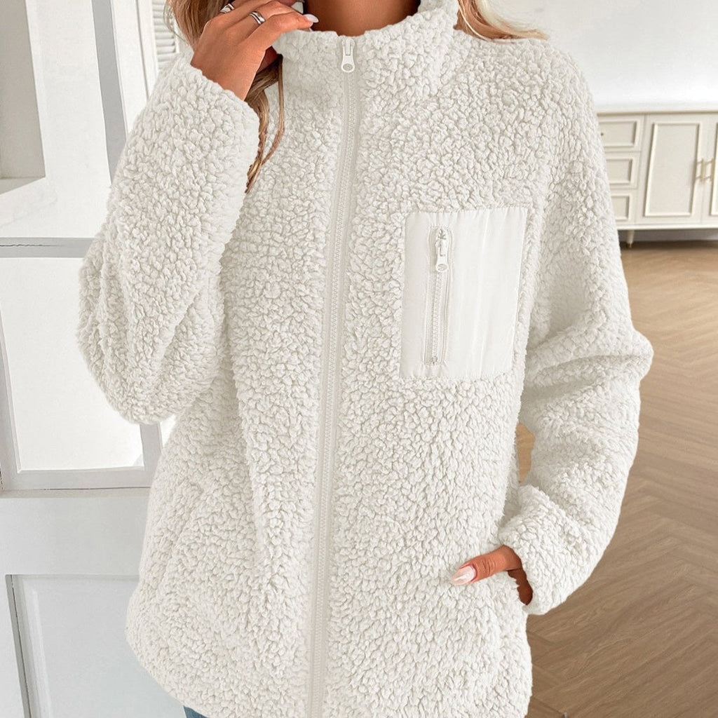 Valenzora | Casual Winter Zip-Up Fuzzy Jacket for Women