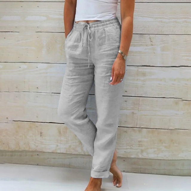 Valenzora | Casual, straight-cut linen trousers