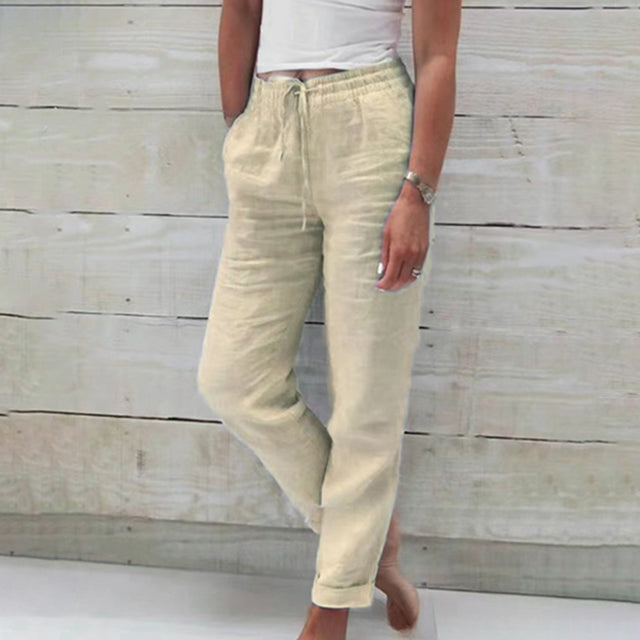 Valenzora | Casual, straight-cut linen trousers