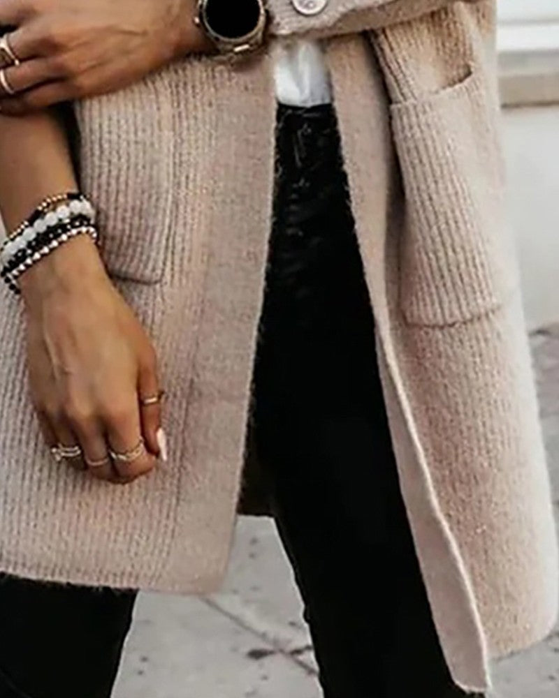Valenzora | Strickjacke – stilvolle, übergroße Strickjacke mit offener Vorderseite für Damen