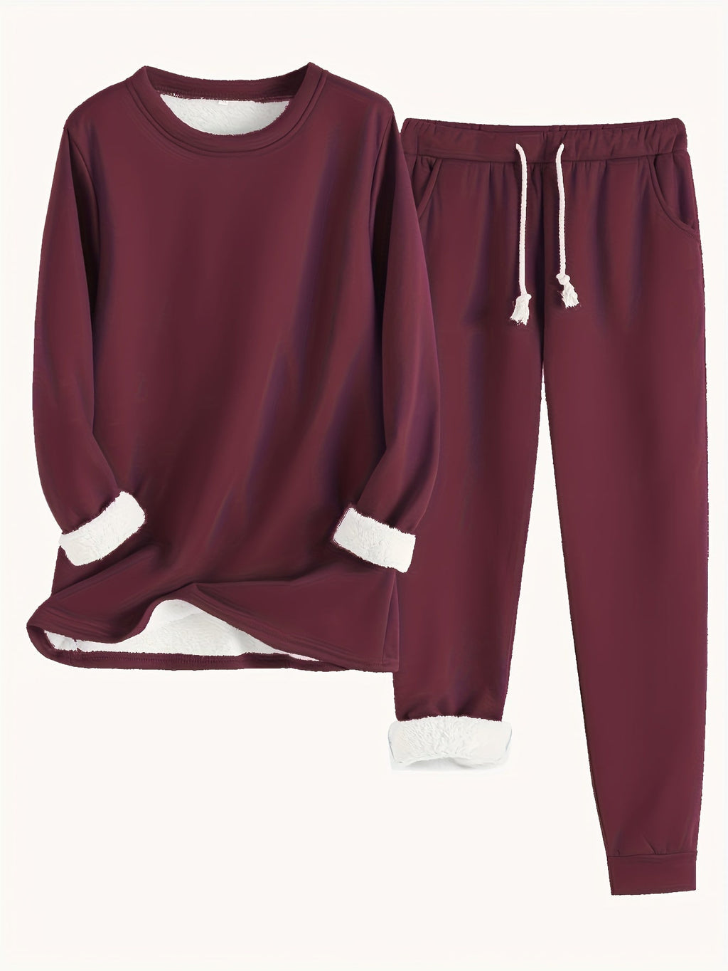 Valenzora | Stylish Winter Casual Thermal Sweatshirt and Jogging Pants Set for Women