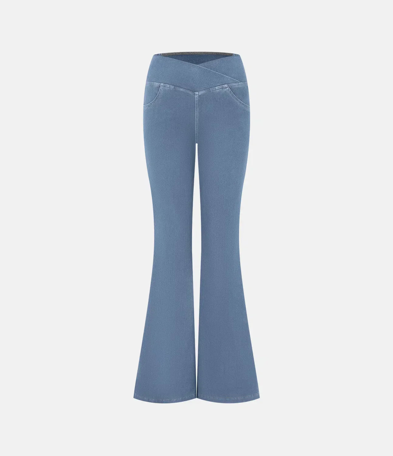 Crossover jeans with a high waist