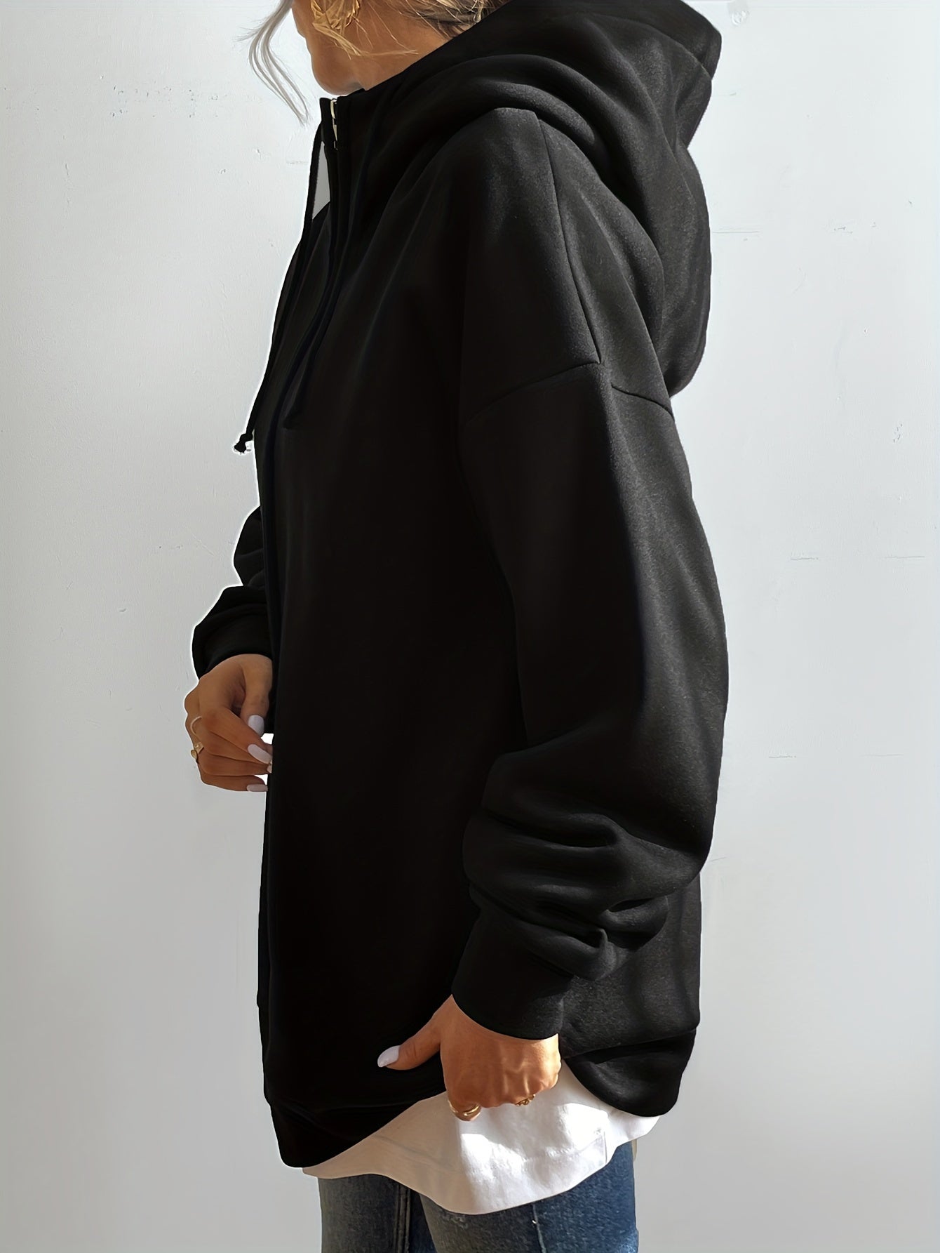 Valenzora | Comfort - Extremely comfortable long zip-up plush hoodie with hood for women