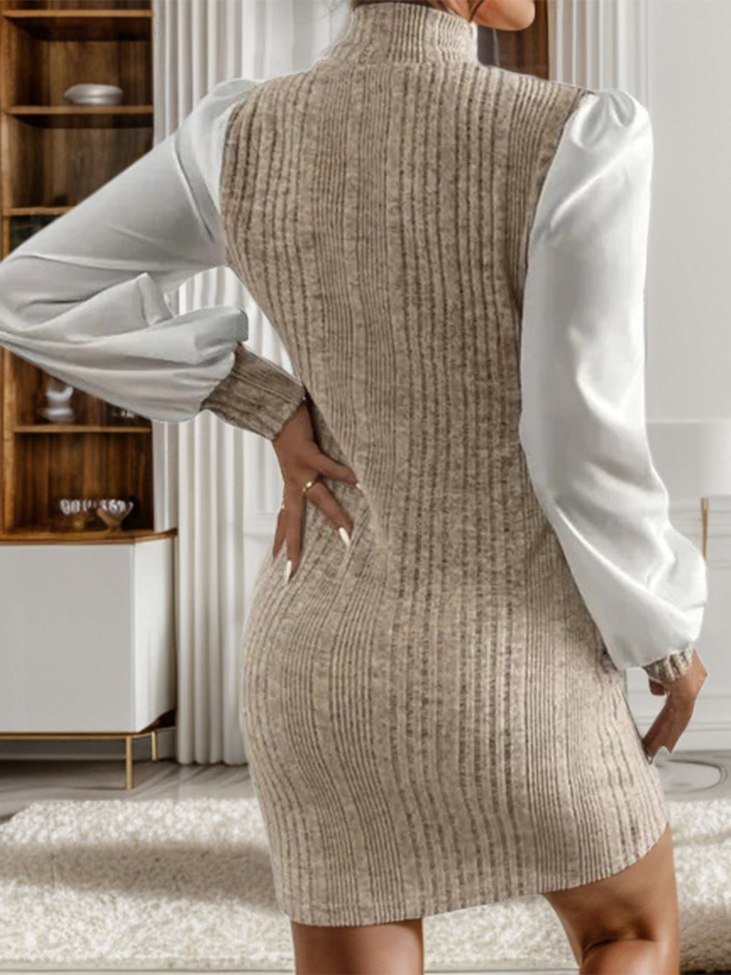 Valenzora | Stylish Autumn Ribbed Sweater Dress for Women