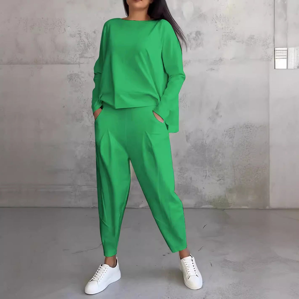 Valenzora | Women's Long-Sleeved Pantsuit, Irregular Design