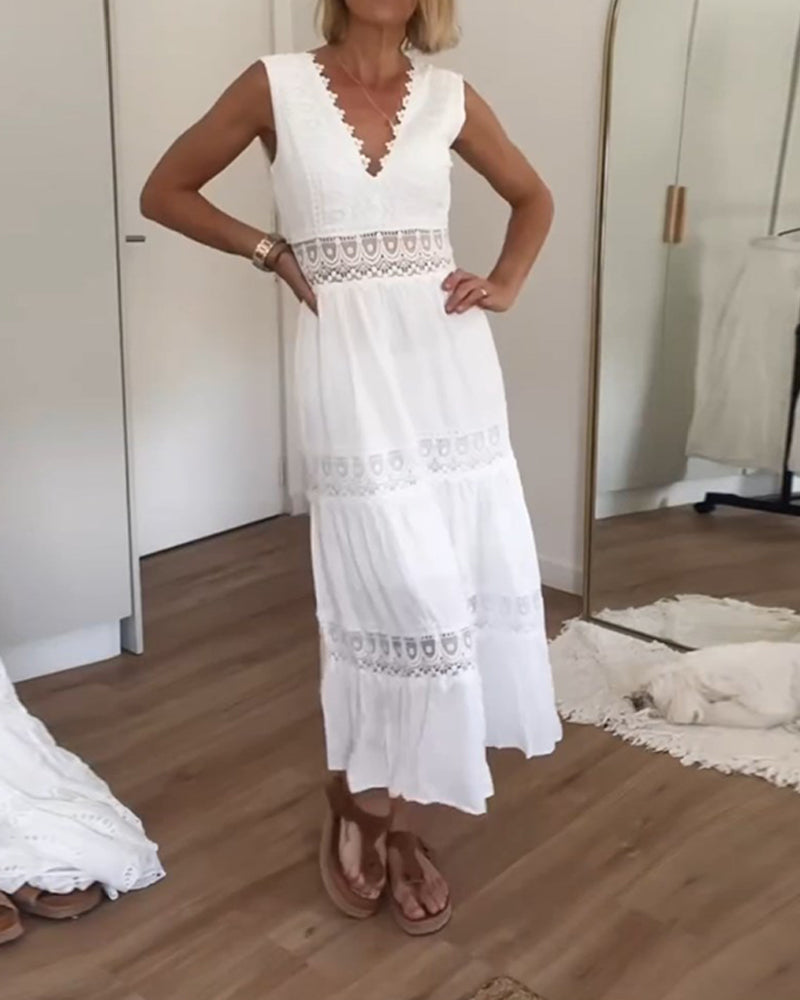Valenzora | Spitzenkleid mit V-Ausschnitt