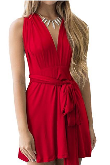 Valenzora | Damen mehrlagiges Wickelkleid im Mini-Stil