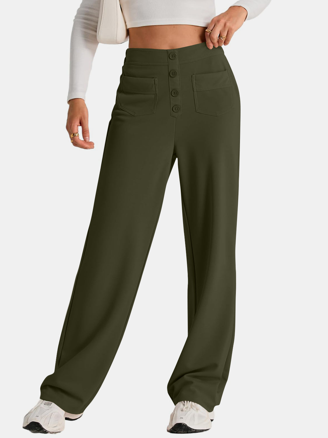 Valenzora | Wide-waisted trousers with pockets, elegant and comfortable